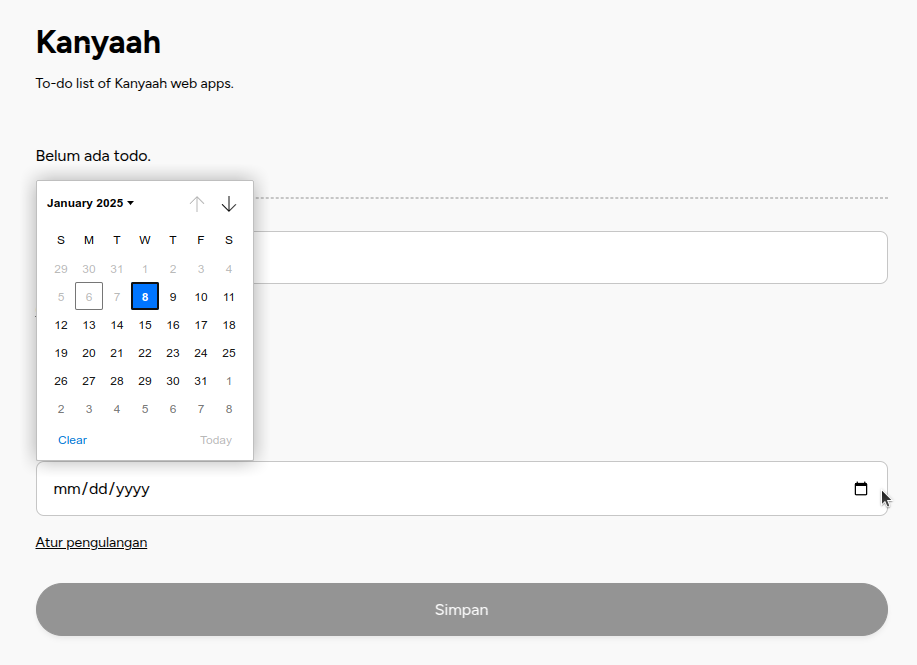 Chrome HTML date picker element