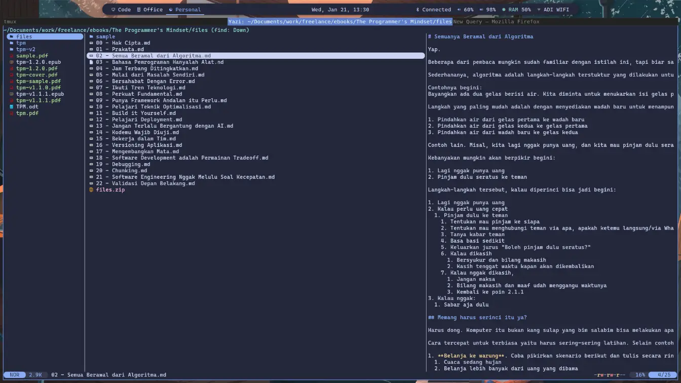 Preview file di Yazi